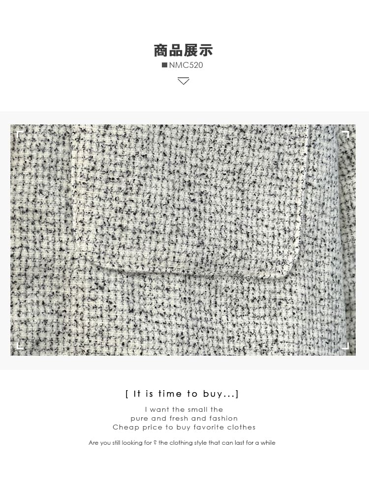 Set: Lace-Trim Tweed Jacket + Pleated Mini A-Line Skirt