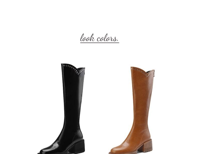 High Boots Knee Platform Studded