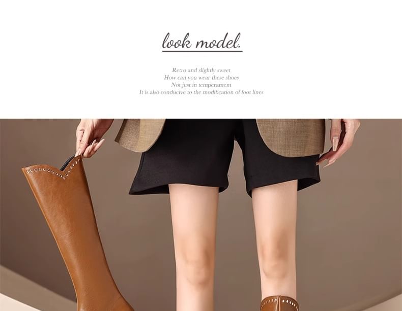 High Boots Knee Platform Studded