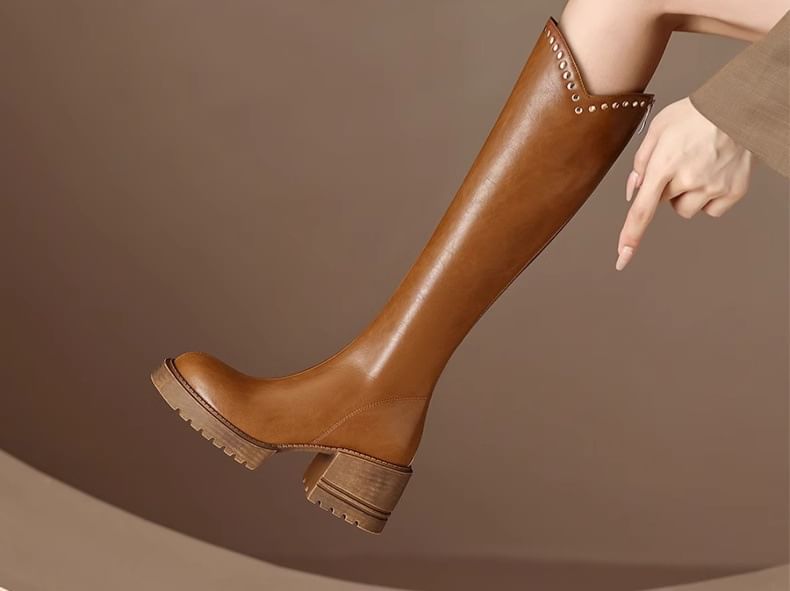 High Boots Knee Platform Studded