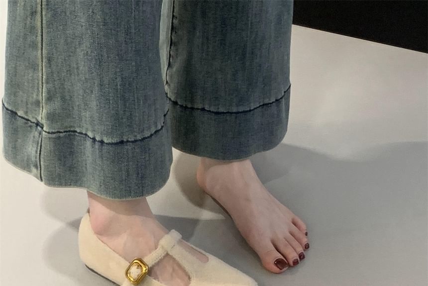 T-Strap Flats Plain