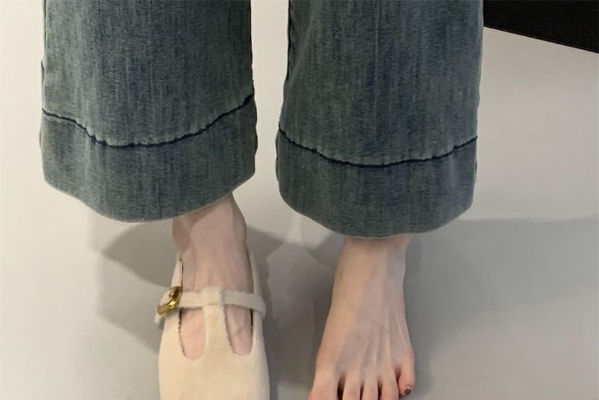 T-Strap Flats Plain
