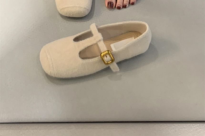 T-Strap Flats Plain