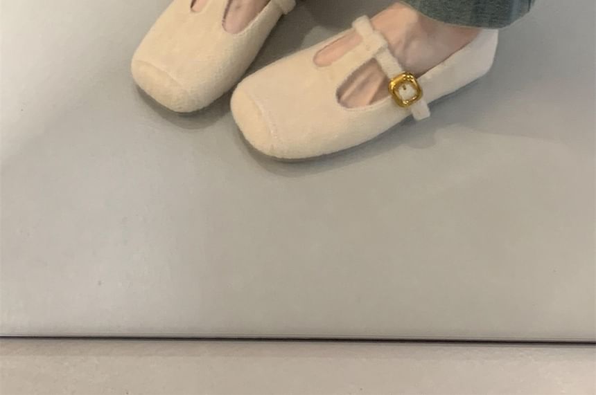 T-Strap Flats Plain