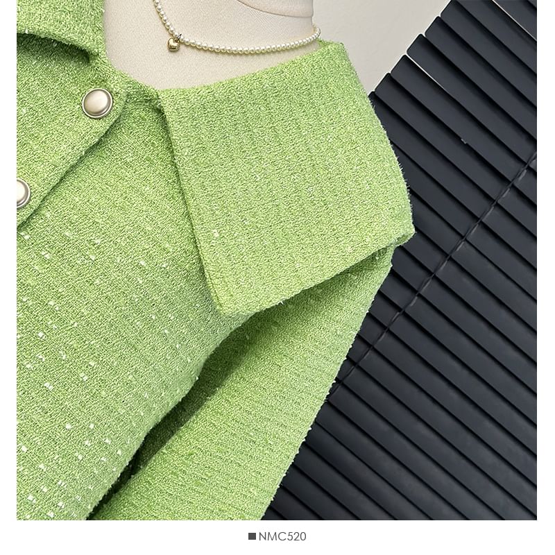 Sailor-Collar Tweed Jacket