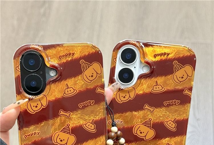 Dog Striped Strap Case Phone