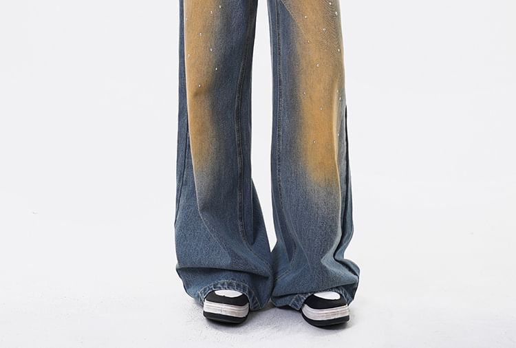 Low Rise Washed Loose-Fit Wide-Leg Jeans