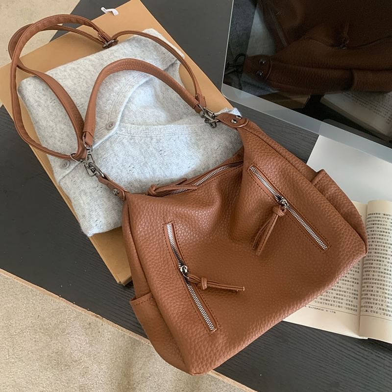 Shoulder Bag Tassel Faux Leather