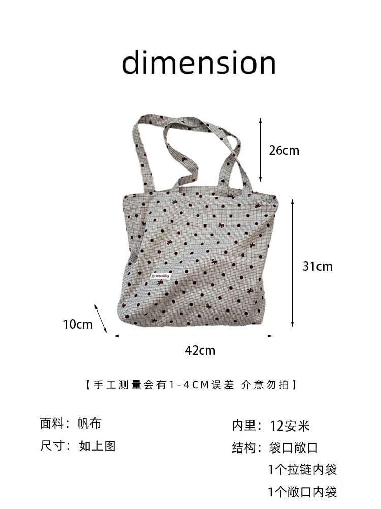 Dotted Plaid Tote Bag