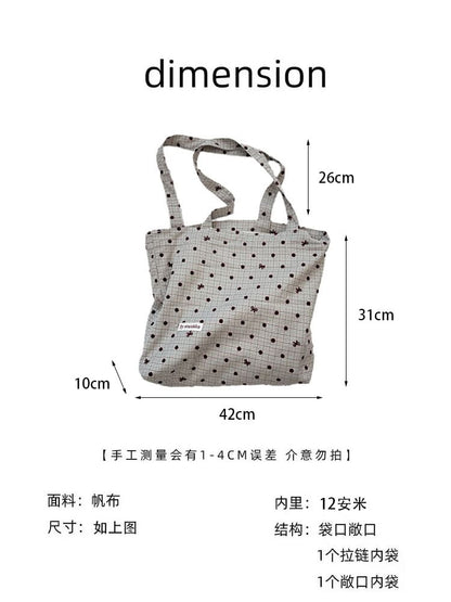 Dotted Plaid Tote Bag