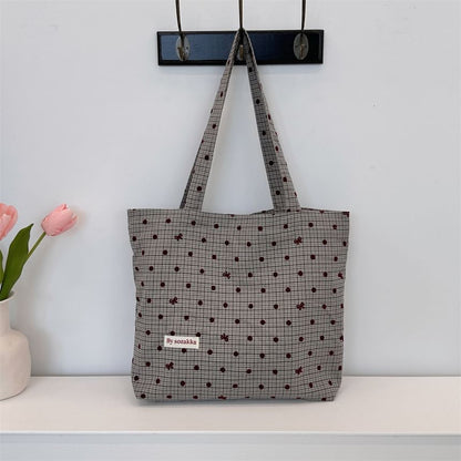 Dotted Plaid Tote Bag