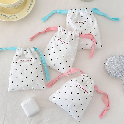 Dotted Drawstring Pouch