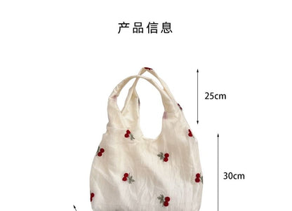 Embroidered Mesh Tote Bag