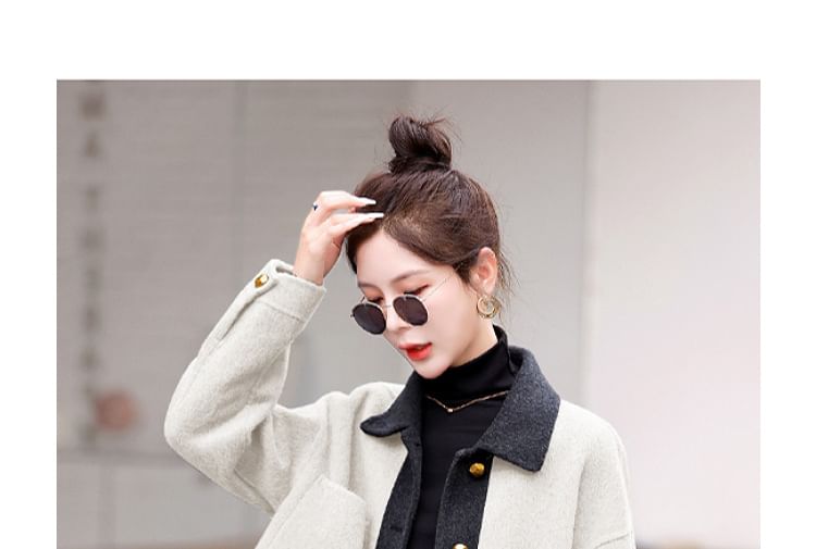 Collar Two Tone Button Jacket