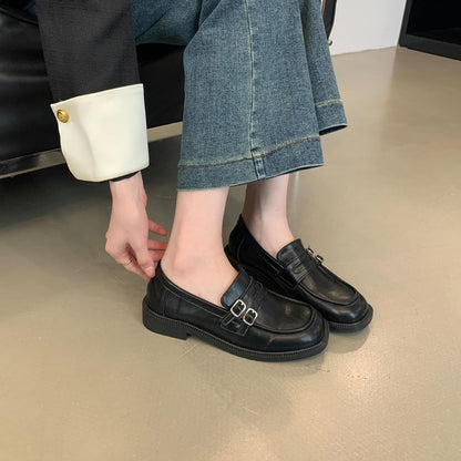 Plain Buckled Penny Loafers