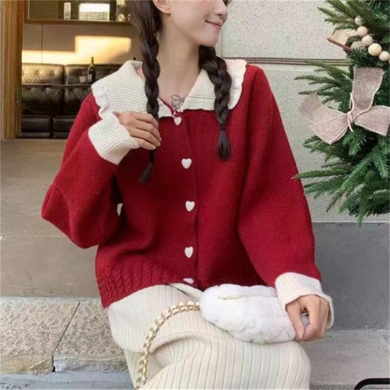 Peter Pan-Collar Soft Cardigan