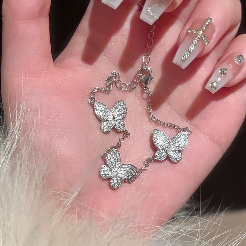 Necklace Butterfly Stud / Bracelet Earring
