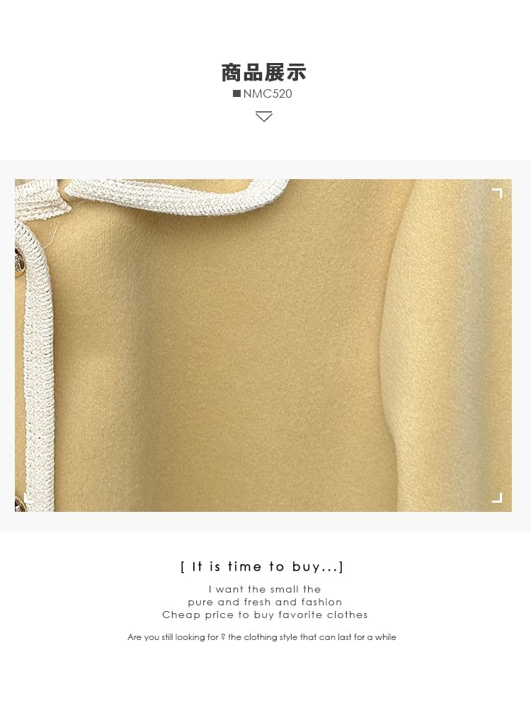 Contrasted Single-Breasted Woolen Jacket