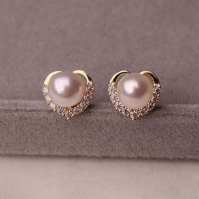 Stud Rhinestone Faux Ear Pearl