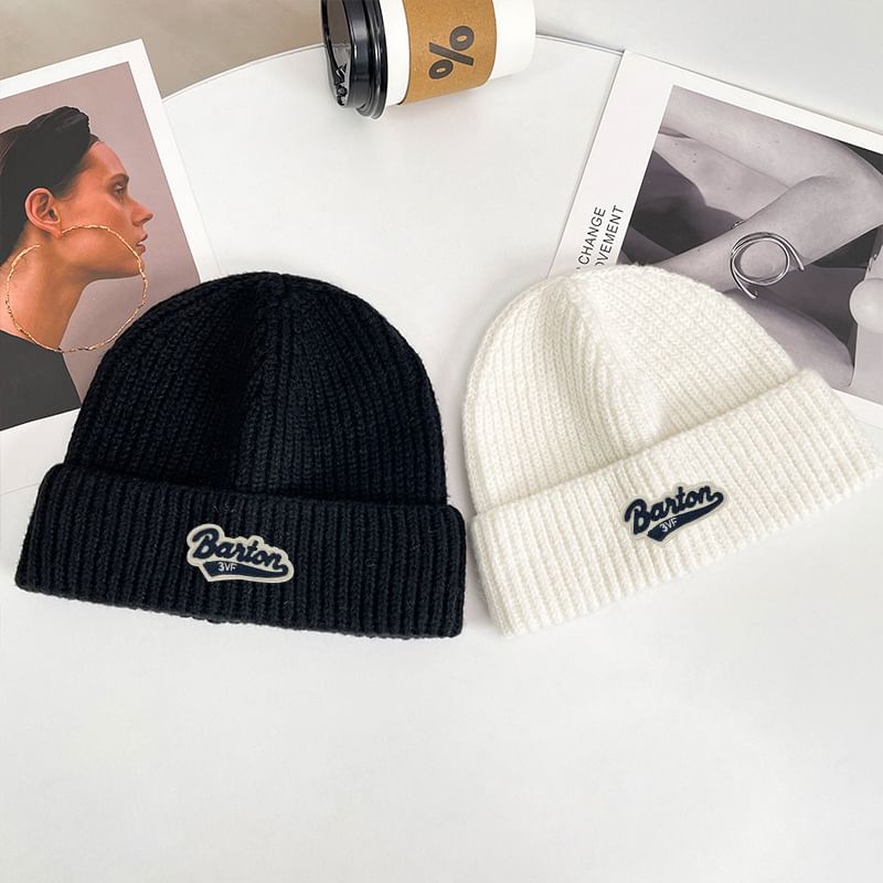 Knit Lettering Beanie Applique
