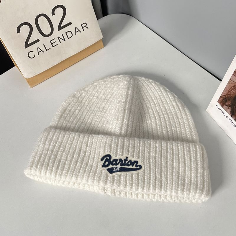 Knit Lettering Beanie Applique