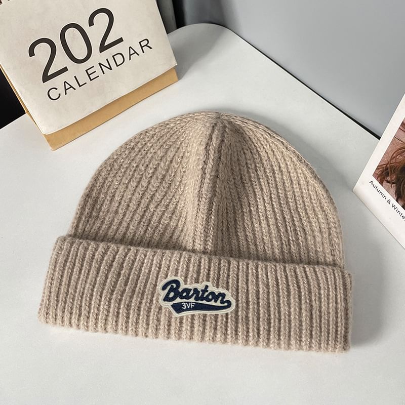 Knit Lettering Beanie Applique