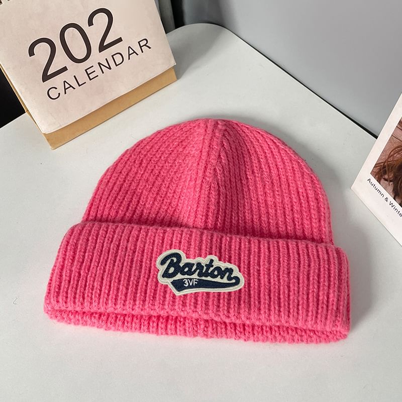 Knit Lettering Beanie Applique