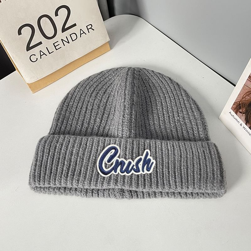 Applique Knit Beanie Lettering