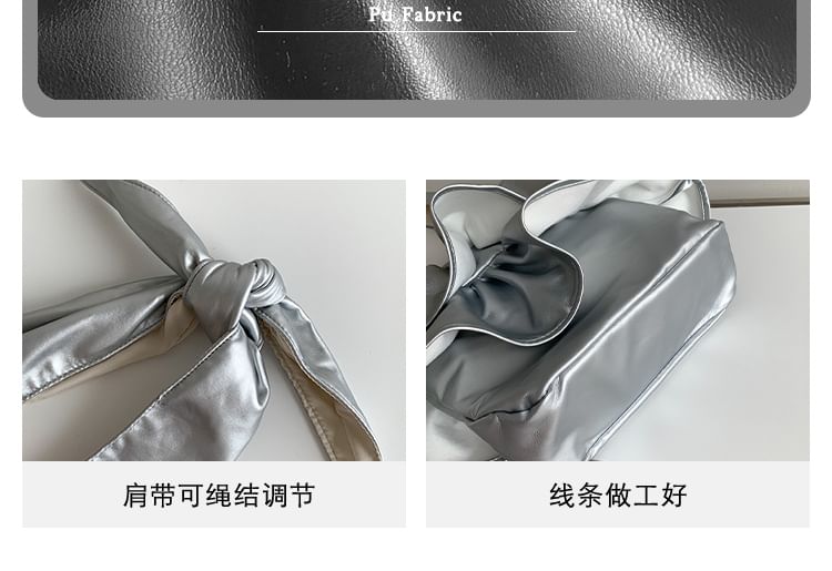 Ruffle Tote Bag Leather Faux