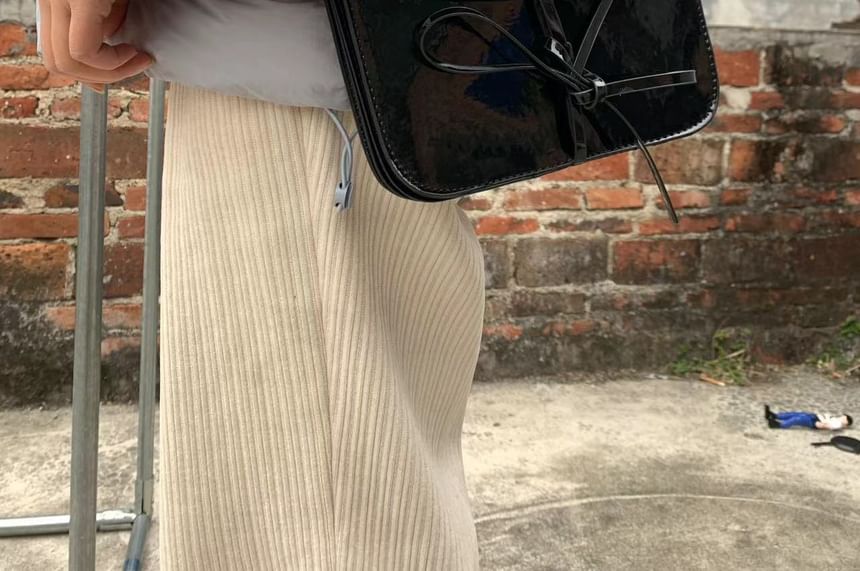 Bag Bow Faux Crossbody Leather Flap