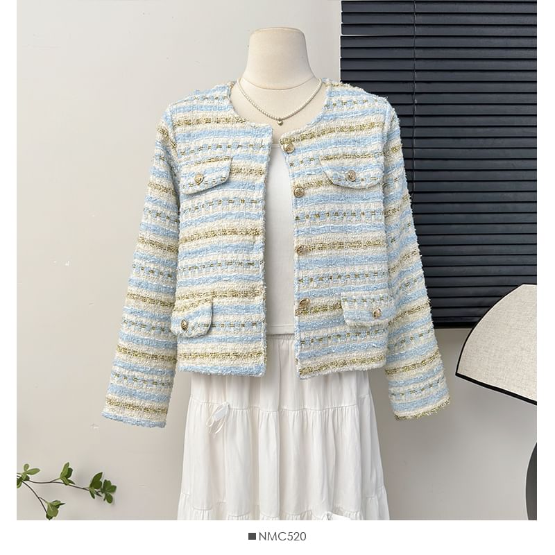 Round-Neck Tweed Jacket
