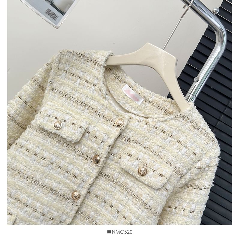 Round-Neck Tweed Jacket