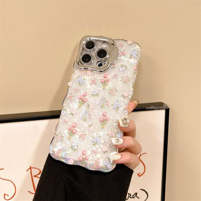 Floral Shell Pattern Phone Case With Holder For  iPhone 16, 16 Plus, 16 Pro, 16 Pro Max, 15, 15 Pro, 15 Pro Max, 14, 14 Plus, 14 Pro, 14 Pro Max, 13, 13 Pro, 13 Pro Max