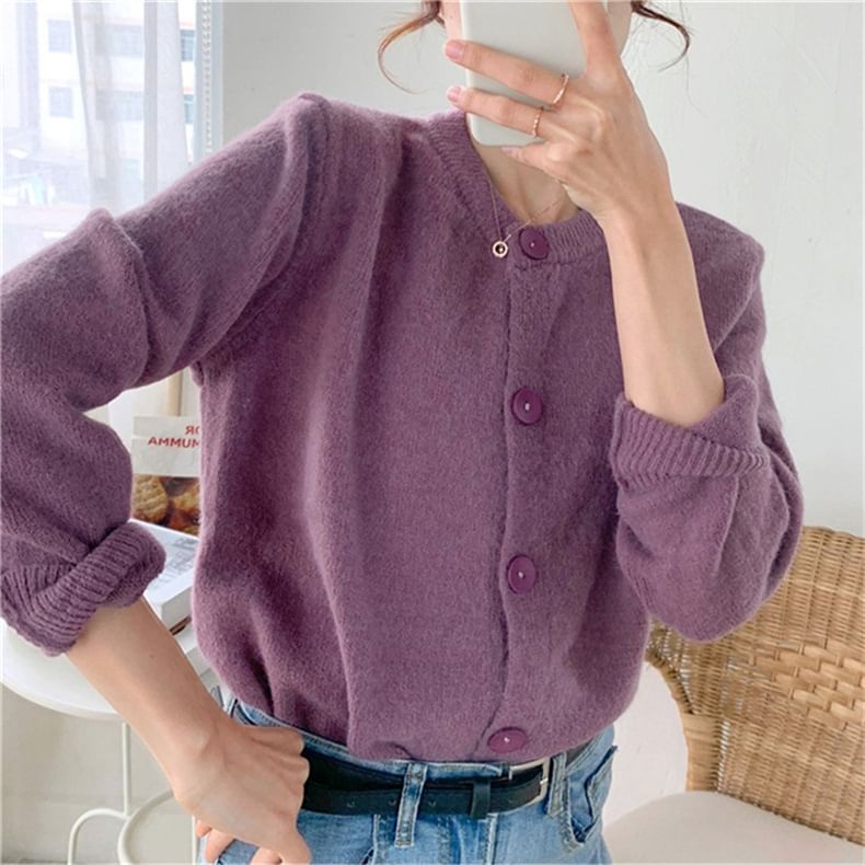 Oversized Crew-Neck Cardigan in 5 Colors