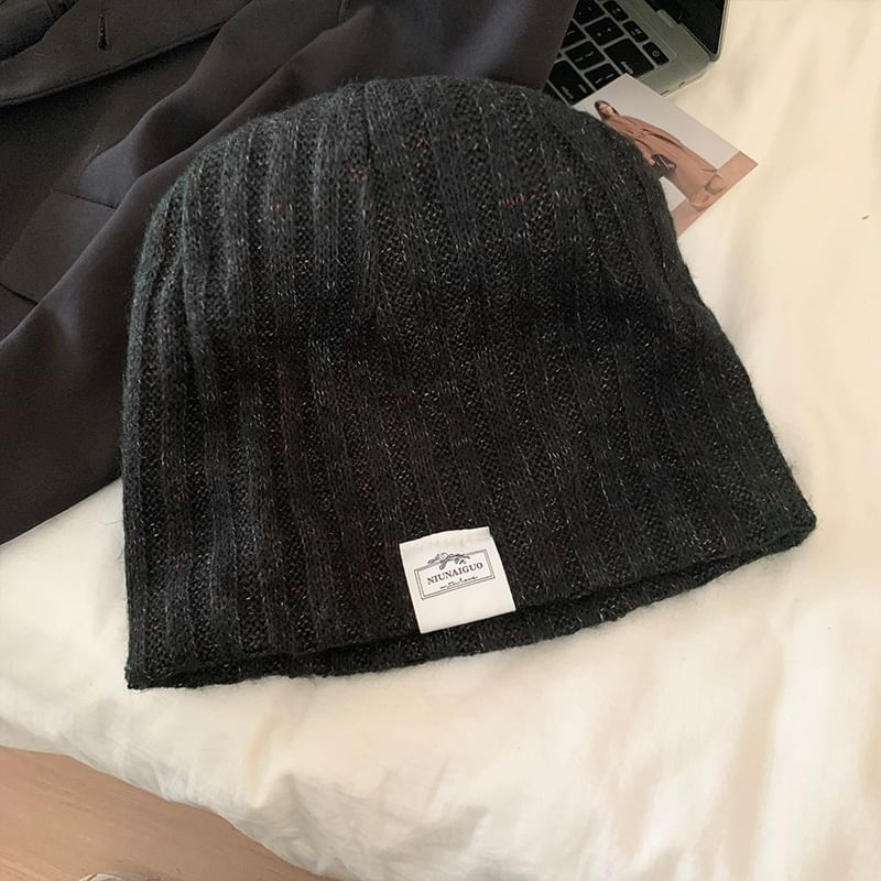 Plain Ribbed Knit Beanie