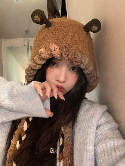 Ear Knit Fleece Hat