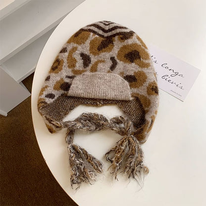 Patterned Earflap Beanie