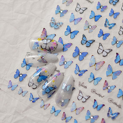 Blue Butterfly Nail Art Stickers