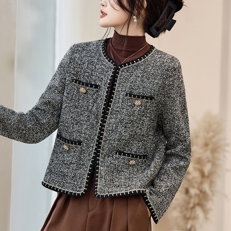 Open Front Tweed Jacket