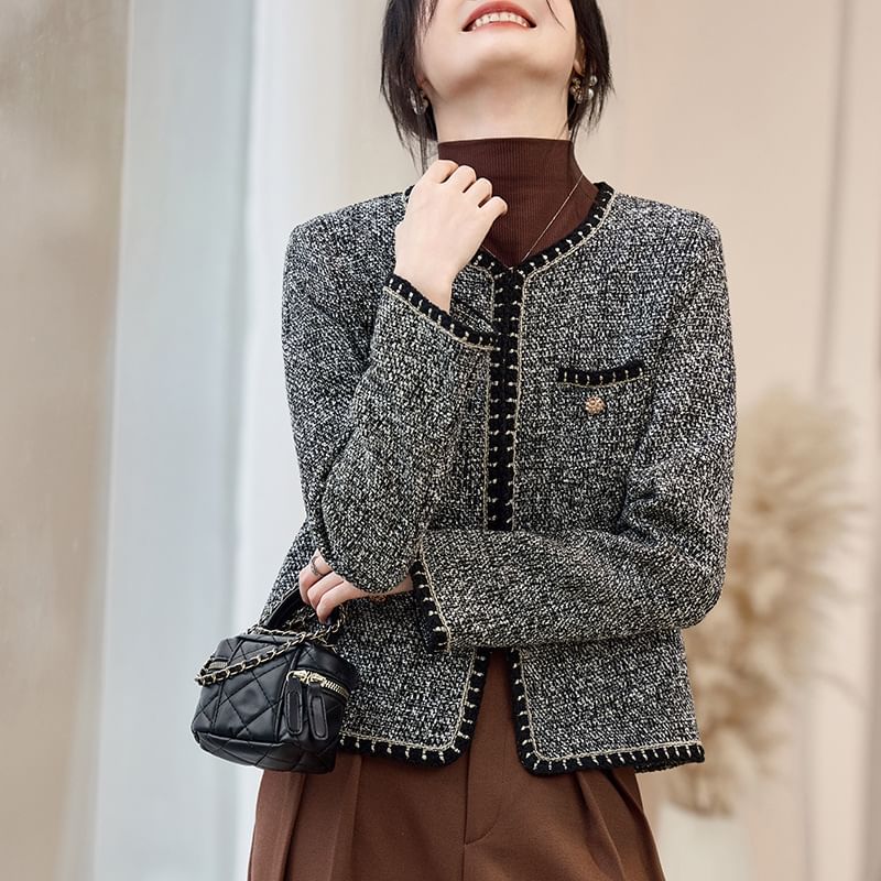 Open Front Tweed Jacket