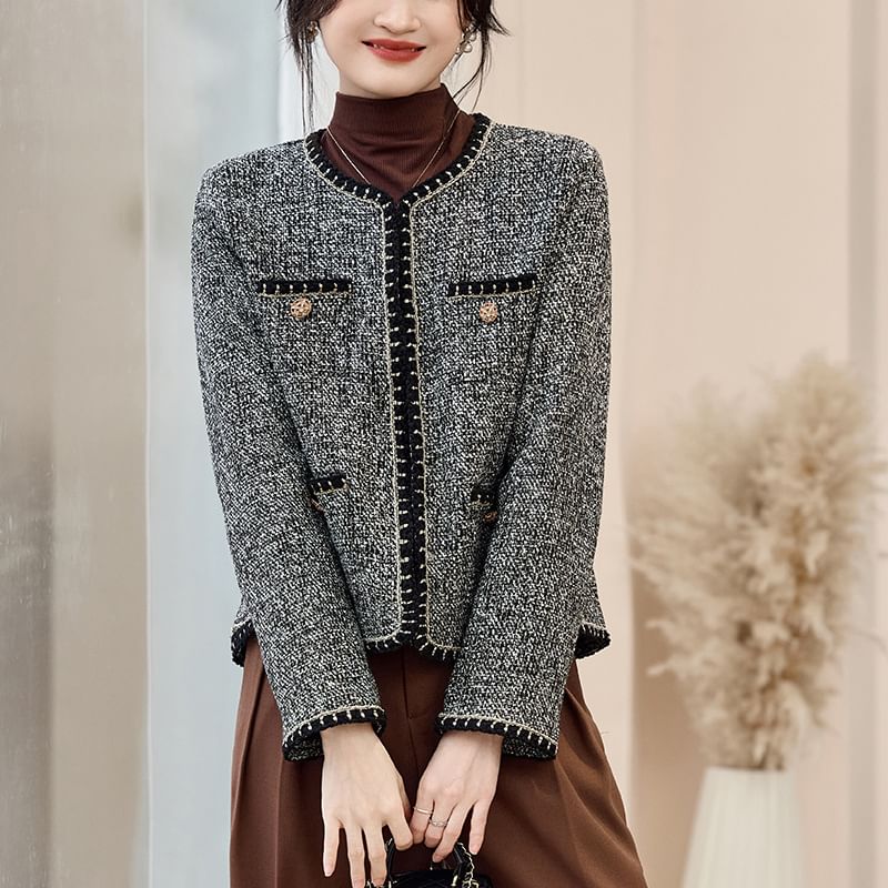 Open Front Tweed Jacket