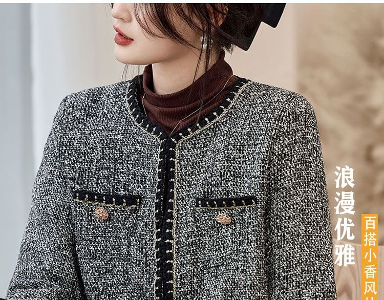 Open Front Tweed Jacket