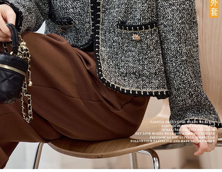 Open Front Tweed Jacket