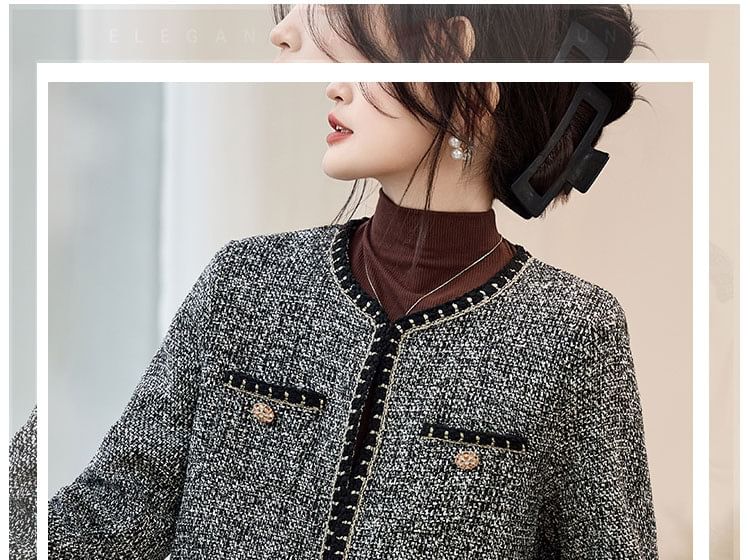Open Front Tweed Jacket