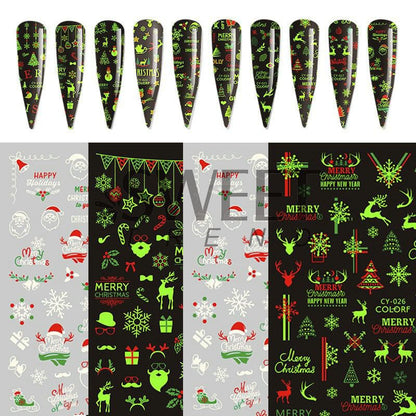 Christmas Fluorescent Nail Art Stickers