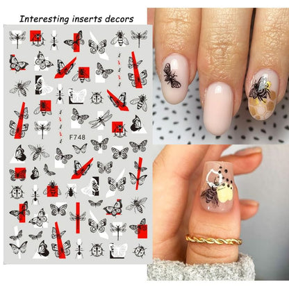 Bug Lettering Nail Art Stickers (Various Designs)