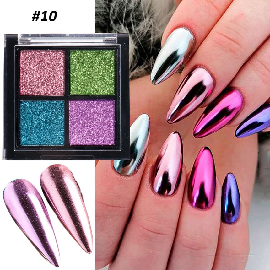 Metallic Powder Nail Art Decoration (Various Designs)