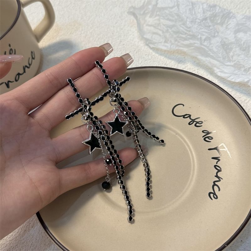 Cross Rhinestone Dangle Earring