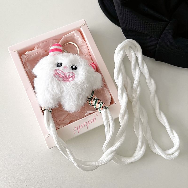 Phone Lanyard Plush Monster On Clip