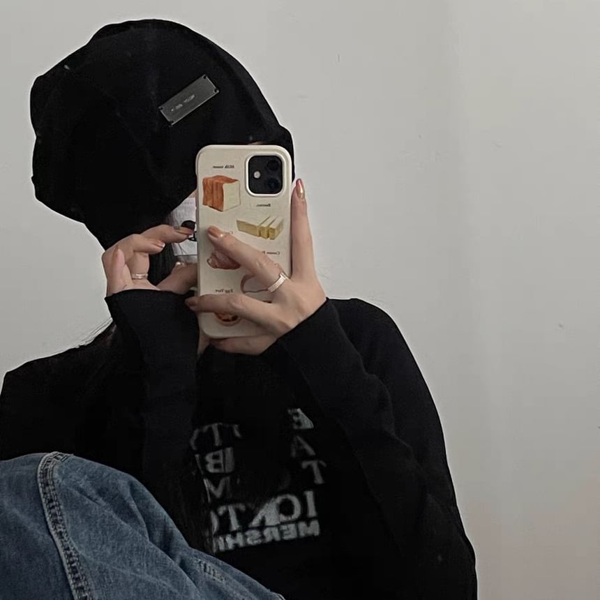 Ribbed / Beanie Panel Knit Plain